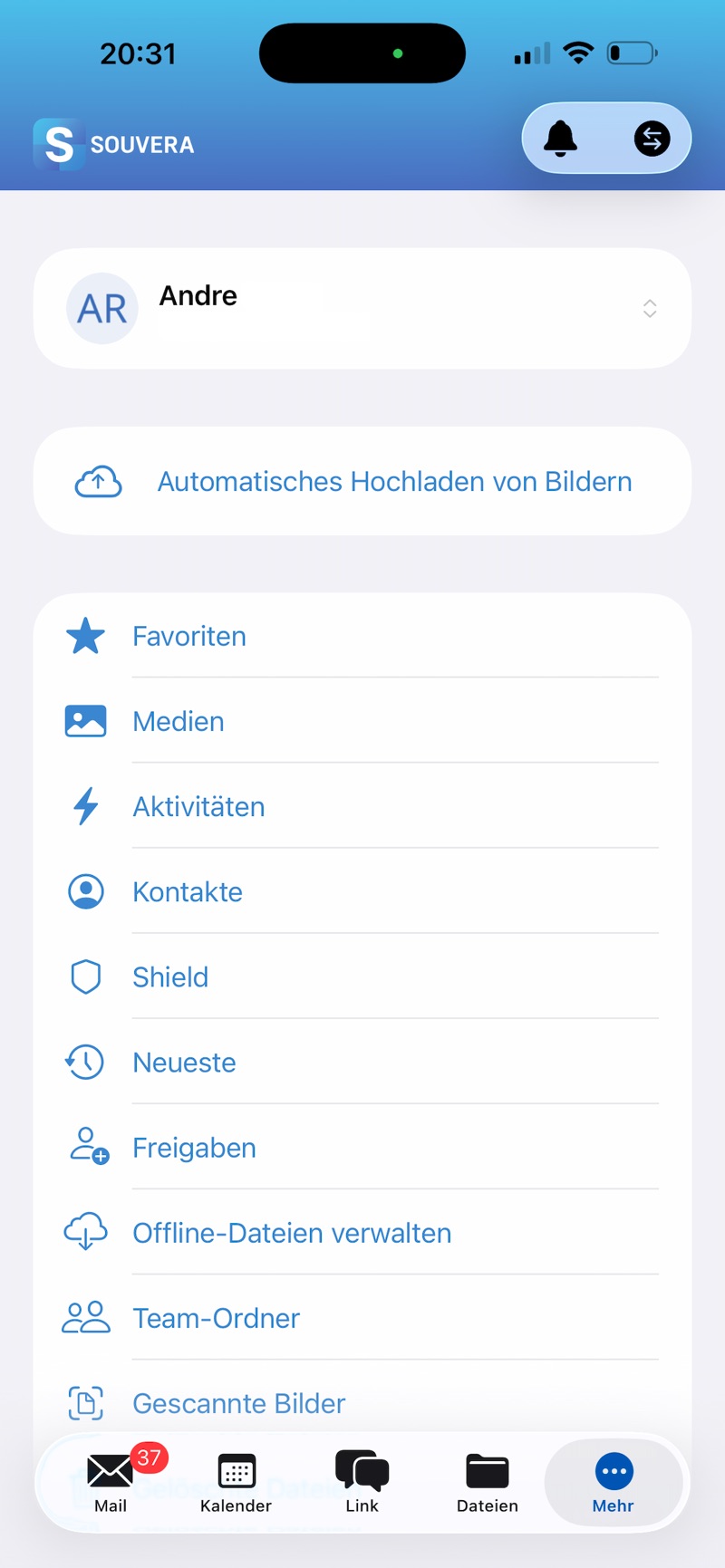 Souvera Workspace App auf iOS (App Store Screenshot)